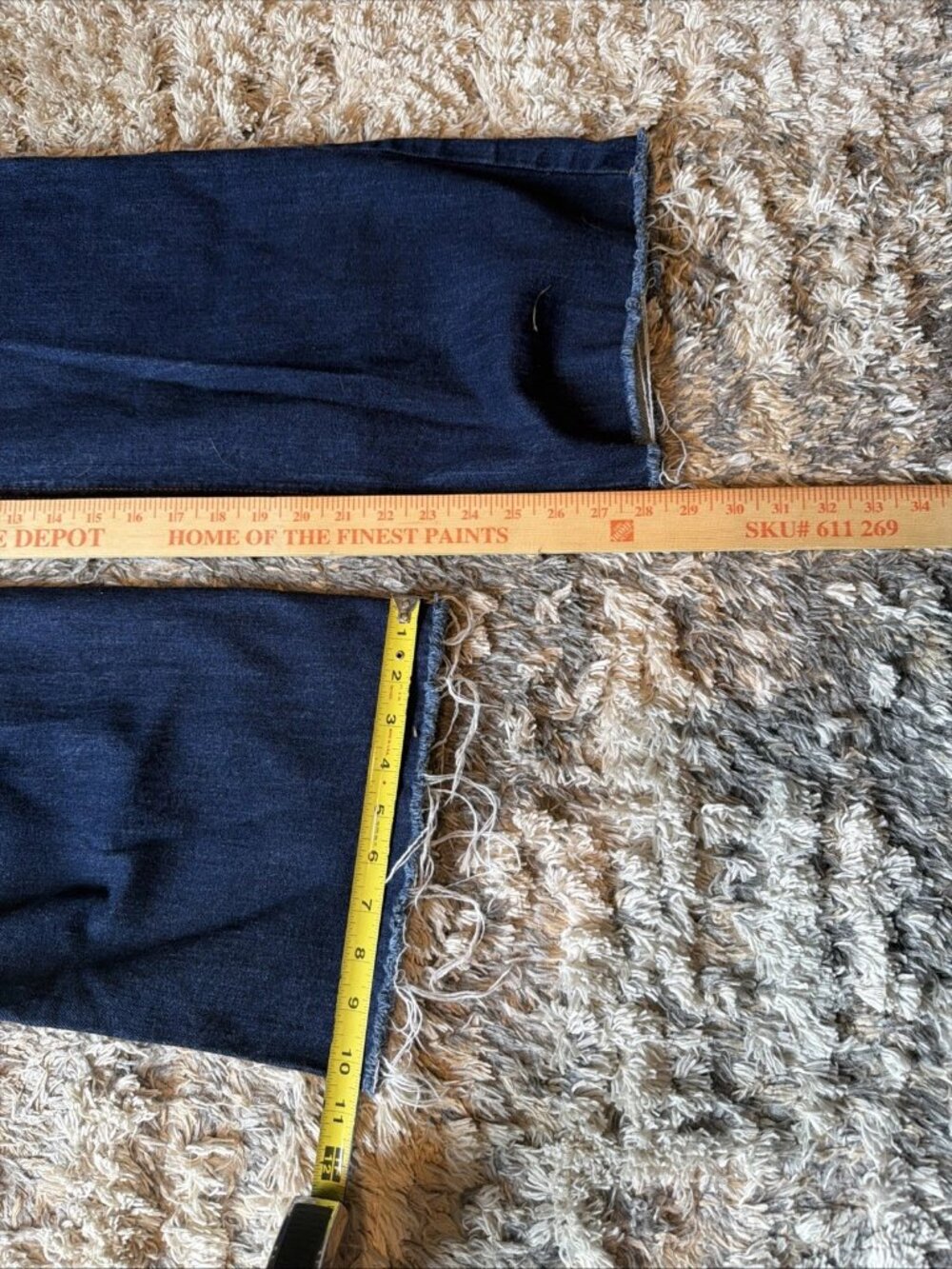 OAT New York High Rise Wide Leg Jeans Blue Raw Hem Women 10/30 - Picture 8 of 8